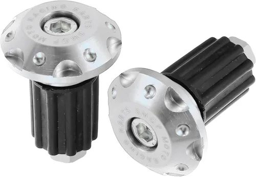 Miniatura 6 de X AUTOHAUX 1 par 7/8 "0.866 in motocicleta mano apretones manillar final deslizante tapas tapones aleación de aluminio negro