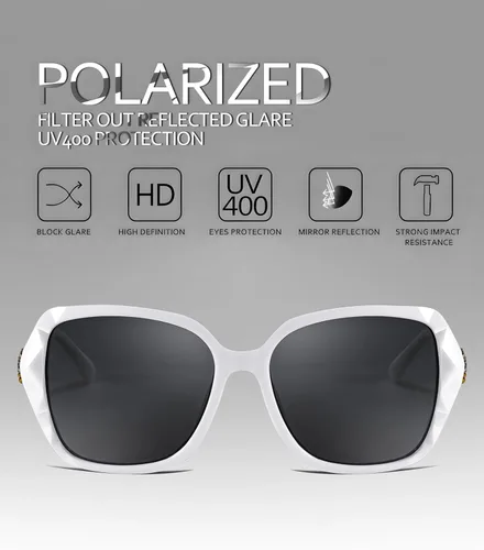 Miniatura 59 de FEISEDY - gafas de sol polarizadas para mujer, marco compuesto brillante B2289