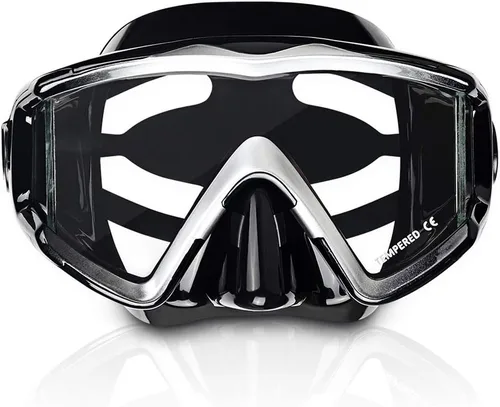 Miniatura 2 de Máscara de buceo Pano 3 para adultos, máscara de esnórquel de vidrio templado, máscara de natación antivaho sin fugas, gafas de natación con Negro
