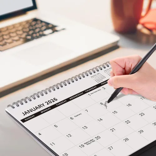Miniatura 7 de SKYDUE Calendario de escritorio 2026, calendario de escritorio pequeño de 18 meses 2026-2027, enero de 2026 a junio de 2027, planificador