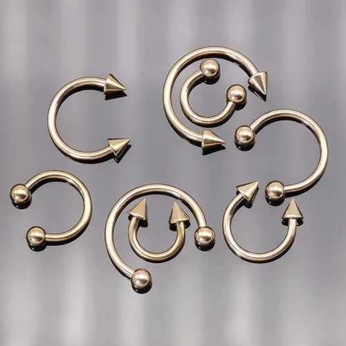 Miniatura 4 de BLISI G23 - Piercing de ceja de titanio sólido, anillos de cejas Gokd negro oro rosa plata rosa arco iris 16G barra curvada, joyería de labio