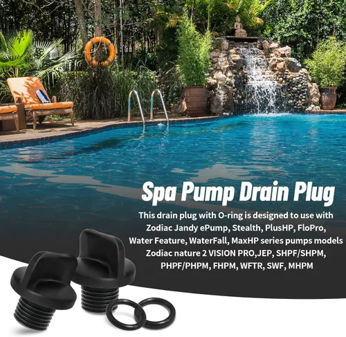 Miniatura 3 de R0446000 Tapón de drenaje de bomba de piscina con junta tórica de repuesto para bombas de filtro Zodiac Jandy, bomba de refuerzo Polaris y sistema