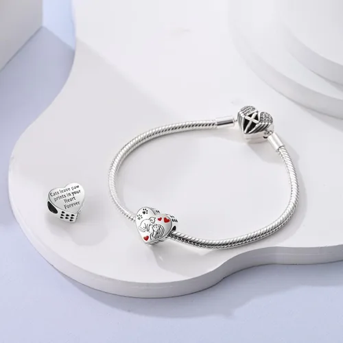 Miniatura 2 de MULA Dijes de plata de ley 925 para pulseras y collares, lindos gatos, perros, elefantes, animales, familia, cuentas, colgantes, joyería para mujer