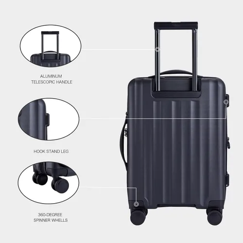Miniatura 3 de Verage Greenwich EXT equipaje de mano, maleta rígida con ruedas giratorias con bolsillo frontal para viajes, aprobado por la TSA, Negro -, Recyle