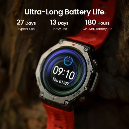 Miniatura 2 de Amazfit Recondicionado T-Rex 3 Reloj Inteligente Militar Rugoso 48mm, GPS, Mapas Offline, Resistente al Agua 100m, Reloj Inteligente de Fitness