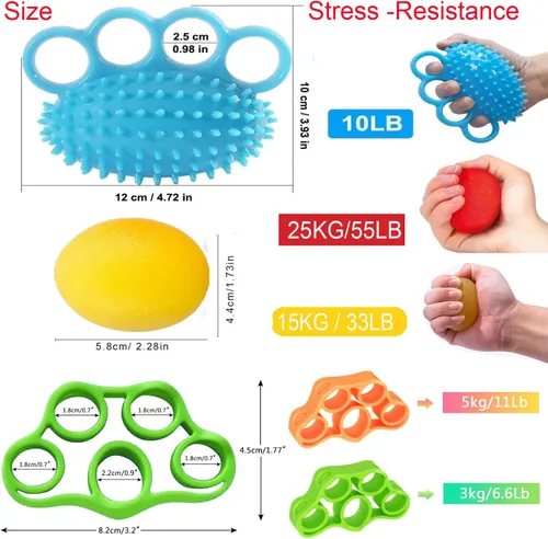 Miniatura 3 de Bolas para apretar para ejercicio de mano, entrenador de fuerza de agarre, kit de recuperación de dedos, mejora la flexibilidad de los dedos, alivio