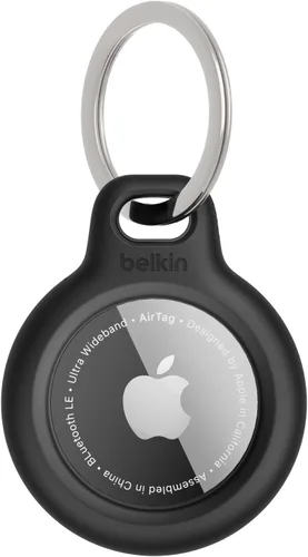 Belkin - Funda protectora con llavero para Apple AirTag - Estuche resistente a arañazos con cara abierta y bordes elevados - Accesorio protector