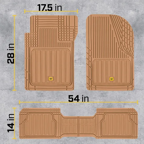Miniatura 8 de CAT® ToughLiner™ - Alfombrillas de piso beige para coche, resistentes para adaptarse al diseño, alfombrillas de piso para camiones de alta