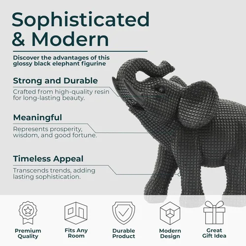 Miniatura 5 de Figura decorativa de elefante de resina para decoración del hogar y el baño, estatua decorativa para escritorio de oficina, sala de estar