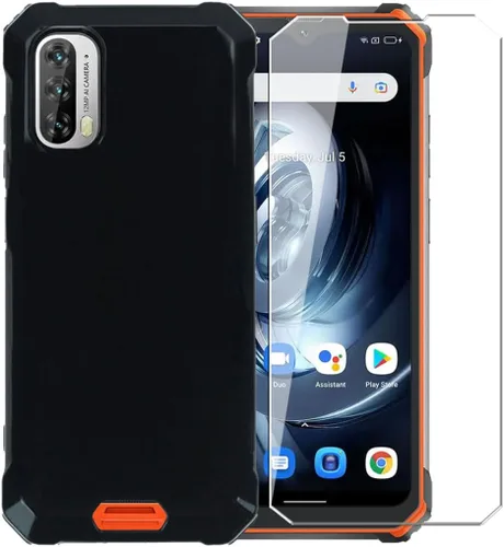 Funda para Blackview BV7100 + protector de pantalla de vidrio templado - Silicona transparente suave flexible parachoques a prueba de golpes TPU