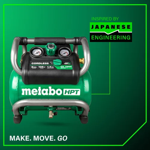 Miniatura 14 de Metabo HPT EC36DAQ4 - Compresor de aire inalámbrico de 2 galones, 36V MultiVolt, portátil y versátil, ideal para clavadoras de acabado neumáticas