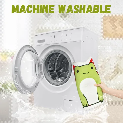 Miniatura 6 de Timgle Tapete de baño con diseño de rana, 23.6 x 16 pulgadas, antideslizante, absorbente, suave, lavable, grueso, lavable a máquina, tapete de hongo
