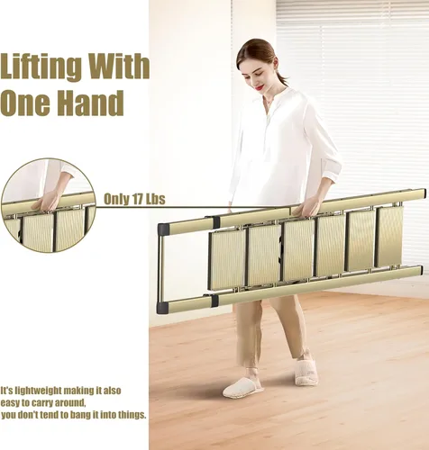 Miniatura 5 de SOLADDER Escalera de 6 escalones, taburete plegable con mango y pedal ancho antideslizante, escalera de escalera portátil de aluminio ligero