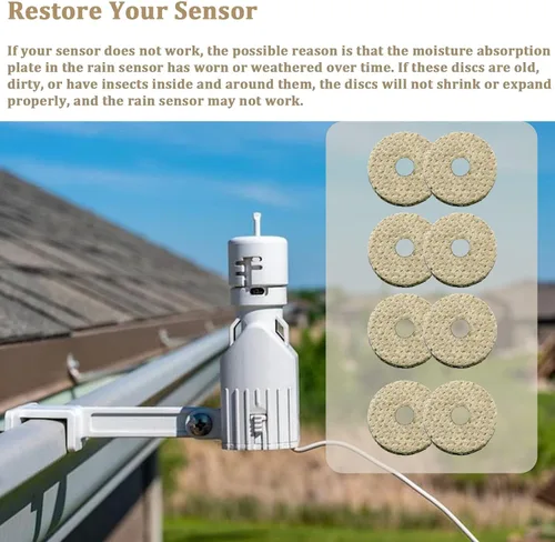 Miniatura 5 de Discos higroscópicos con sensor de lluvia para pájaros de lluvia RSD, WR2 inalámbrico (sensor de ganancia, discos higroscópicos, juego de 16)