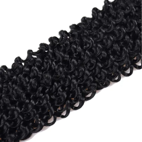Miniatura 5 de Dorsanee Cabello Negro Passion Twist de 12 Pulgadas, 7 Paquetes, Cabello de Ganchillo de Ondas de Agua, Cabello Largo Bohemio Rizado para Trenzar