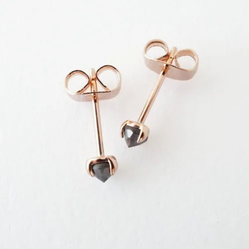 Miniatura 5 de HONEYCAT - Pendientes solitarios con punta de mineral de hierro pequeños joyería minimalista y delicada