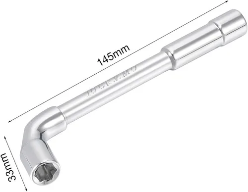 Miniatura 2 de uxcell Llave hexagonal en forma de L métrica de 0.394 in cromada, Cr-V