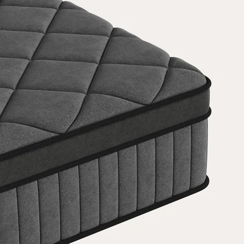 Miniatura 8 de Colchón tamaño Queen de 8 pulgadas, colchón con espuma viscoelástica de gel y resortes en bolsillos, Euro Top de firmeza media, color negro