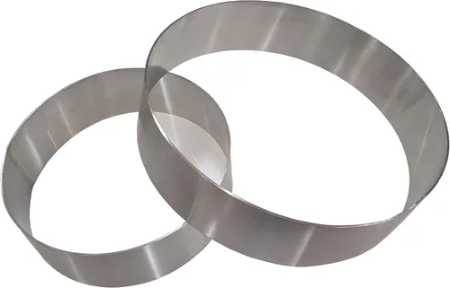 Miniatura 3 de SUNRISE Molde redondo de acero inoxidable de calibre pesado para pasteles/anillo de pastelería (8 x 3 pulgadas)