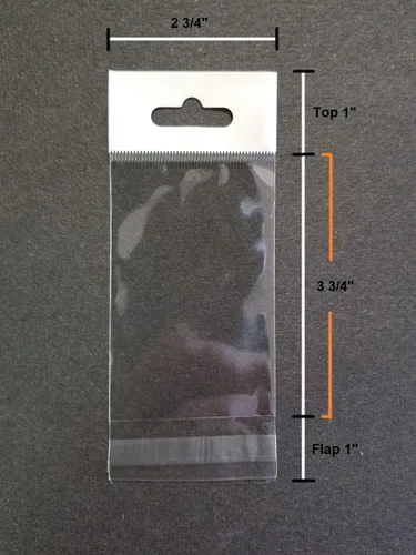 UNIQUEPACKING 2 3/4 x 3 3/4 - Bolsas de celofán resellables transparentes con cabecera colgante, buenas para artículos de 2 x 3 pulgadas, paquete de