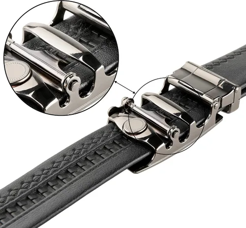 Miniatura 4 de Bluecell 2pcs aleación sólida hebilla automática trinquete cuero cinturón 35MM hebilla para hombres