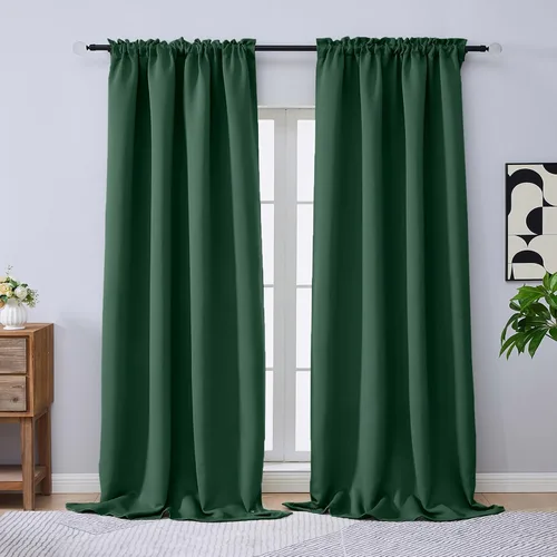 Miniatura 146 de OVZME Cortinas opacas turquesa para tratamiento de ventanas pequeñas, cortinas cortas con bloqueo de luz para ventana de cocina sobre el fregadero