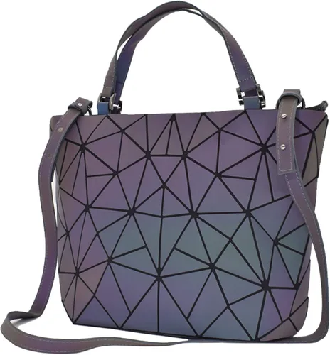Miniatura 2 de ESOVIO Bolso de mano holográfico geométrico con bolso cruzado para mujer bolso iridiscente reflectante Bolso de mano holográfico geométrico