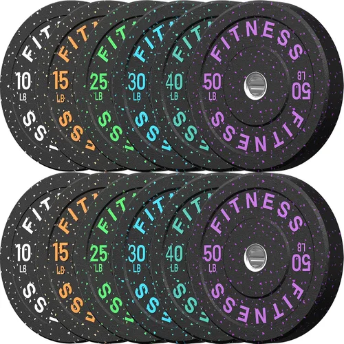 Miniatura 18 de HANDBODE Placas de Parachoques de 2 Pulgadas de Alto Rebote, Juego de Placas de Peso Olímpico 45/100/160/190/260/300lb, Juego de Placas