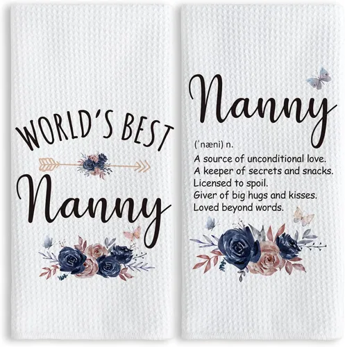 Miniatura 7 de TNUW Best Grandma - Toallas de cocina de 16 x 24 pulgadas, la mejor flor de Abuela del mundo, suave y absorbente, toalla de cocina, toallas de mano