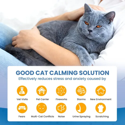 Miniatura 2 de Difusor calmante para gatos, difusor calmante de feromonas 4 en 1, difusor calmante multicat, feromonas relajantes para aliviar el estrés