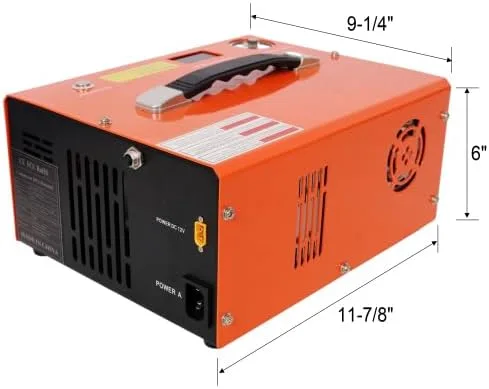 Miniatura 2 de 【LuckyNote】Compresor de aire PCP, compresor PCP portátil de 4500PSI con convertidor integrado, parada automática DC12V/AC120V bomba de compresor