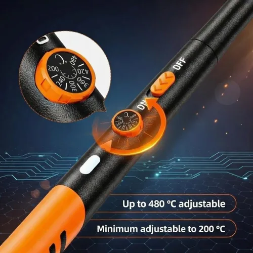 Miniatura 5 de Kit de soldador, solución completa de grado profesional en 1 combo de calentamiento rápido de 60 W Temperatura ajustable 12 en 1 Kit de herramientas