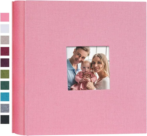 Miniatura 35 de Mublalbum Álbum de Fotos Pequeño 4x6 200 Fotos Cubierta de Lino Libro de Imágenes con Bolsillos Horizontales para Boda Familia Aniversario y Bebé
