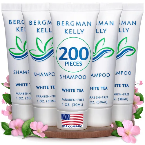 Miniatura 7 de BERGMAN KELLY - Champú de hotel tamaño viaje - 1 fl oz, 100 PK, té blanco - Deleite a sus invitados con un limpiador de cabello revitalizante