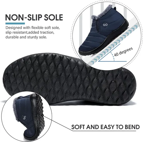 Miniatura 5 de Botas de nieve para mujer con forro de piel abrigadas impermeables cómodas con forro de piel para mujer para exteriores