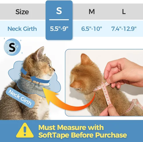 Miniatura 2 de ComSaf Collar de cono para gato, suave, protector ajustable para evitar lamer después de la cirugía, cómodo y ligero collar isabelino para gatito