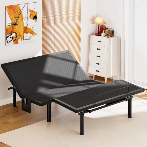 Miniatura 7 de AMADA HOMEFURNISHING Base de cama ajustable con masaje, base de cama ajustable individual XL controlada por aplicación con 4 puertos USB y luz LED
