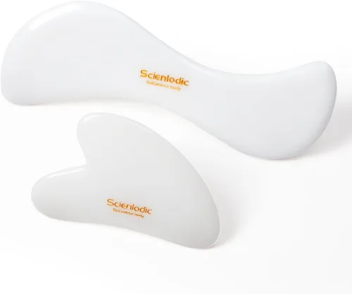 Miniatura 13 de Scienlodic Gua Sha - Herramienta de masaje con mango (resina), herramienta de raspado Guasha más grande para masaje de espalda, cuello, cara