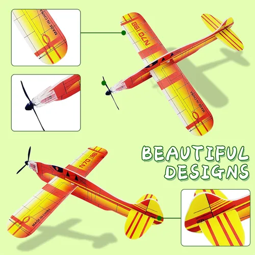 Miniatura 3 de Juguete de avión de 8 pulgadas, 12 diseños diferentes, juguetes de aviones planeadores de espuma, regalos de cumpleaños, aviones de papel ligero