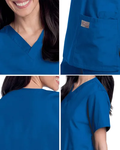 Miniatura 7 de ScrubZone - Parte superior de ambo con manga corta y cuello en V para mujer