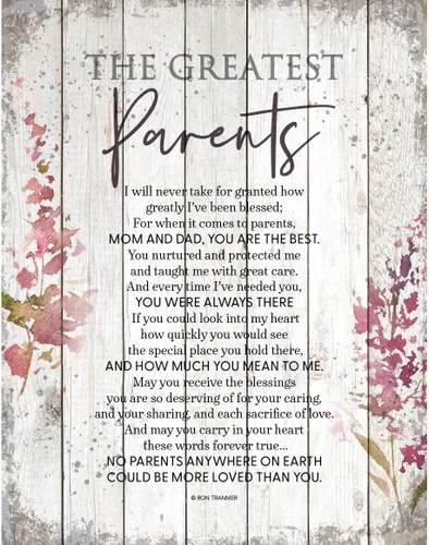 DEXSA Greatest Parents Placa de Madera - Hecha en los Estados Unidos - 11.75 in x 15 in - Elegante Marco Vertical Colgante de Pared Decoración |