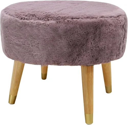 Miniatura 6 de Otomana ovalada de piel sintética color morado oscuro, 22 x 18 x 18.5 pulgadas de alto, cómodas y esponjosas con patas de madera, taburete redondo