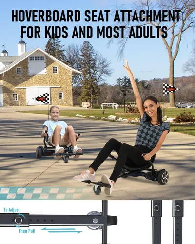 Miniatura 4 de Gyroor Accesorio de asiento de scooter de autoequilibrio, conversión de Go Kart para scooters de autoequilibrio de 6.5 a 10 pulgadas, longitud