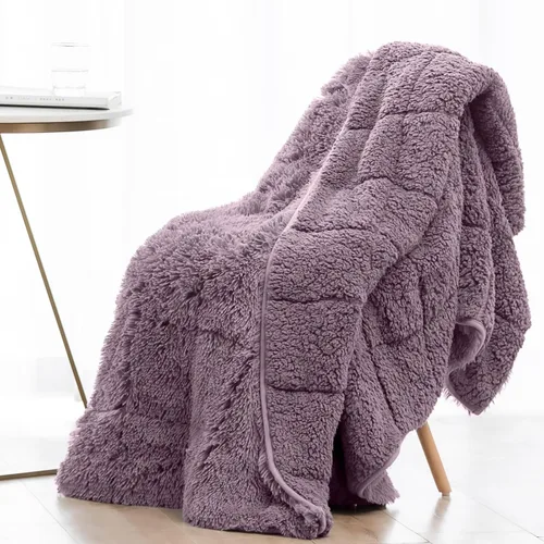 Miniatura 11 de Wemore Manta larga de pelo sintético lanudo con peso, acogedora y esponjosa, manta de pelo largo Sherpa para adultos de 15 libras, manta pesada