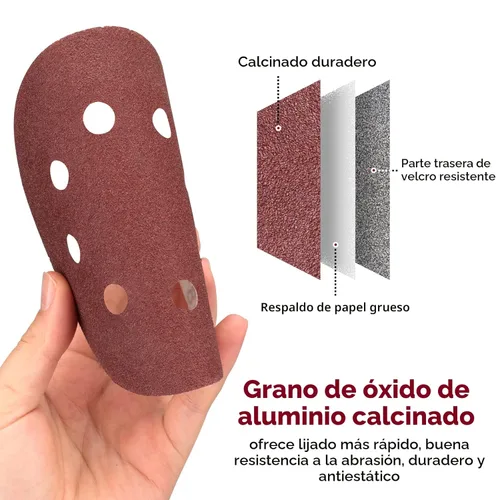 Miniatura 3 de 165 piezas, discos de lija de 5 pulgadas redondos, papel de lija de gancho y bucle para lijadora orbital aleatoria, grano 40 60 80 120 150 240 320