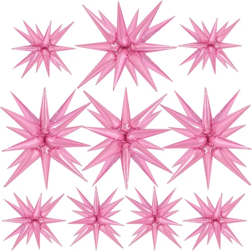 Miniatura 15 de 10 unidades de globos de estrella roja explosión globos de estrella fulgurante globos de cono de papel de aluminio mágicos para decoraciones