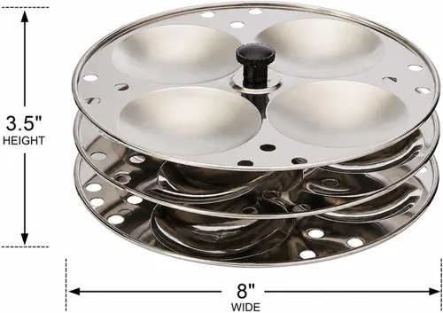 Miniatura 2 de Tabakh - Soporte Idli de 3 bastidores de acero inoxidable, hace 12
