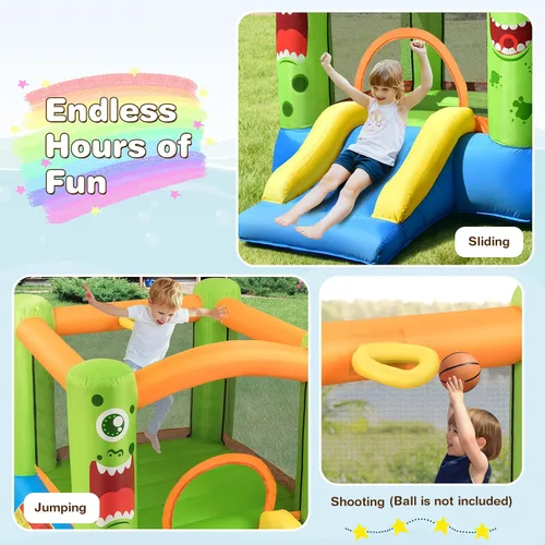 Miniatura 3 de BOUNTECH Casa Inflable de Rebote, Casa de Rebote para Niños Interior Exterior Fiesta con Área de Salto, Incluye Soplador, Bolsa de Transporte