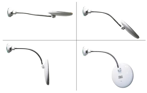 Miniatura 4 de JiBen Espejo de maquillaje flexible de cuello de cisne con luz LED 10X con ventosa de bloqueo de energía y giro de 360 grados, espejo portátil