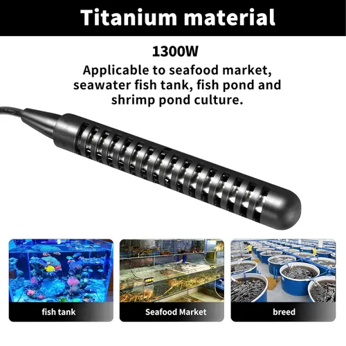 Miniatura 7 de GRILLME Calentador de Agua de Inmersión Eléctrico Portátil Totalmente Sumergible de Titanio de 1300W, Calentador de Agua de Cubo, Calentador de Agua